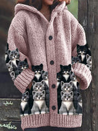 Halloween Animal Print Casual Hooded Cape Coat