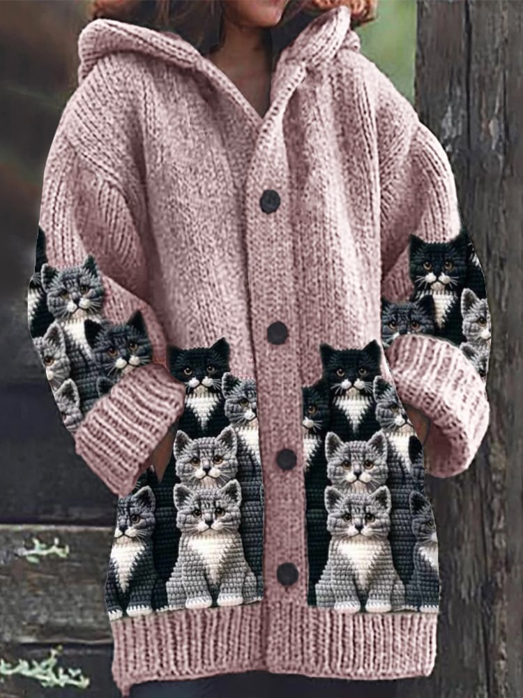 Halloween Animal Print Casual Hooded Cape Coat