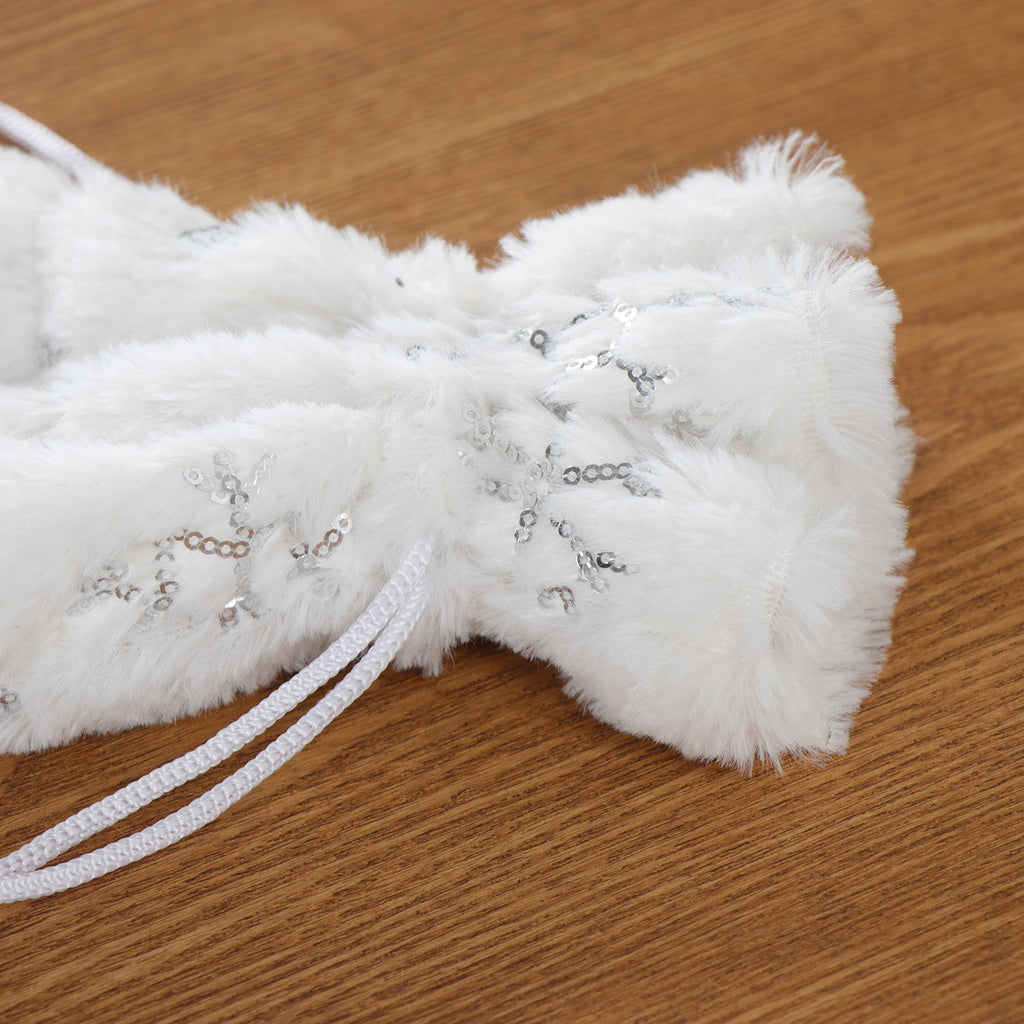 Plush Snowflake Sequins Christmas Bottle Cover