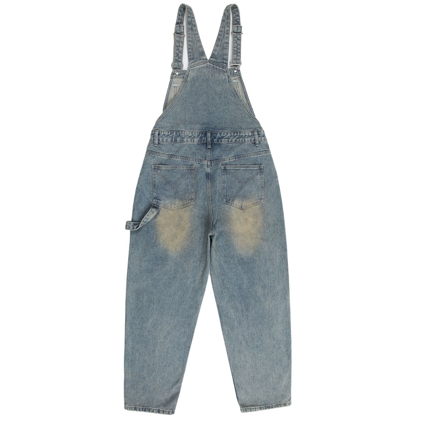 Retro Washed Vintage Washed Strap Cargo Jeans Men And Women