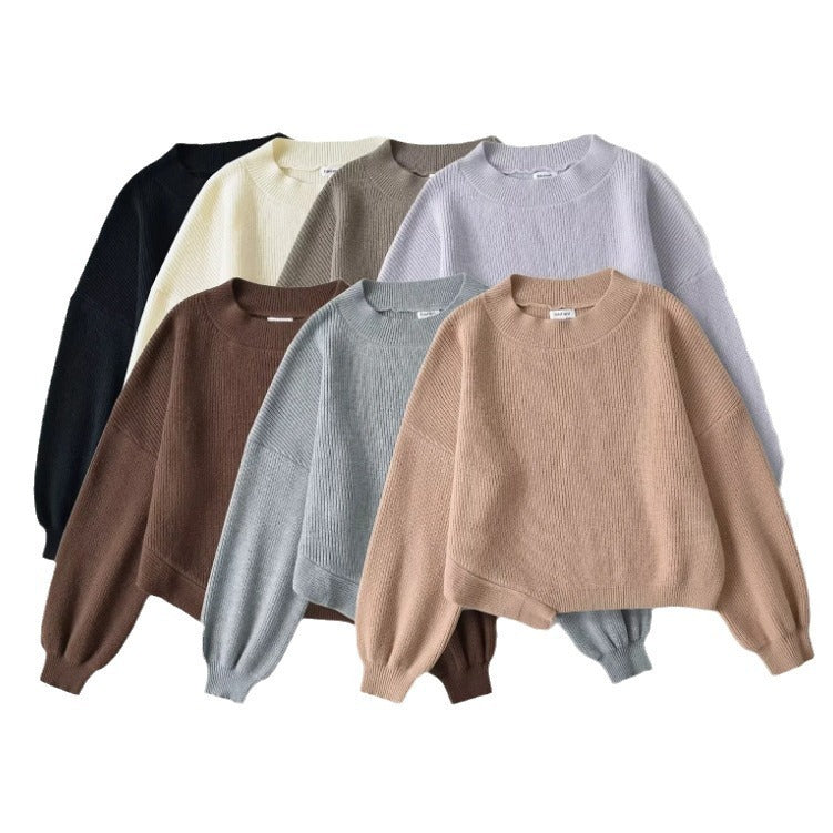 Women's American-style Temperament Leisure Slant-shoulder Loose Sweater