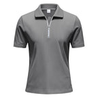 Mens Loose Corduroy Half-Zip Polo Short-Sleeve T-Shirt