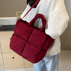 Women's Solid Color Large Capacity Cotton Clothing Tote Bag