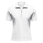 Mens Loose Corduroy Half-Zip Polo Short-Sleeve T-Shirt