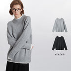 Fake Two Pieces Sweaters Autumn And Winter Trends Loose Round Neck