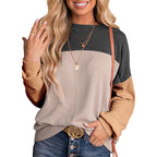 Women's Color Matching Casual Loose Sweater Pullover