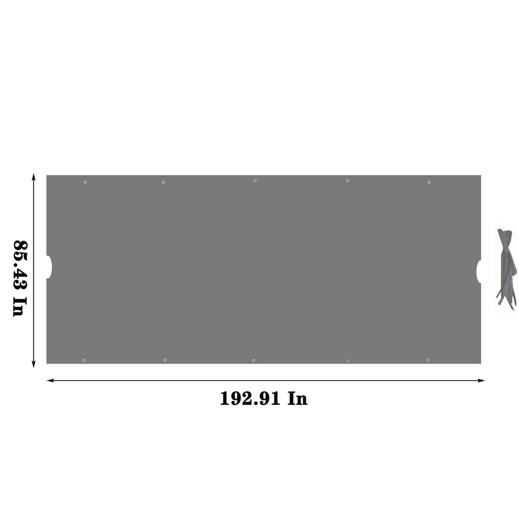 Universal Canopy Cover Replacement For 12x9 Ft Curved Outdoor Pergola Structure-Grey