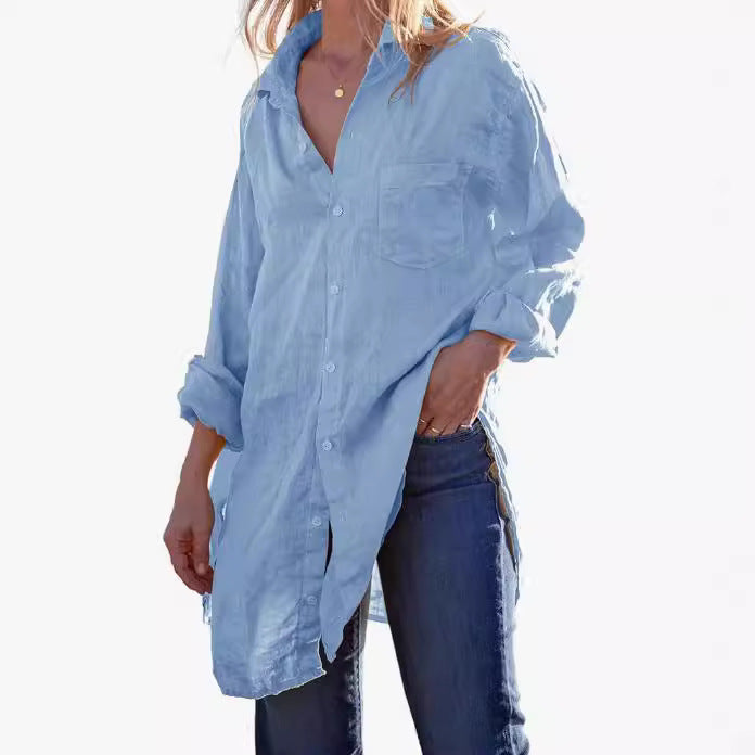 Long Shirt Loose Beach Bikini Cover Up Women Casual Beachwear