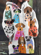 Halloween Animal Print Casual Hooded Cape Coat