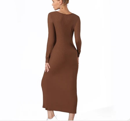 Women's Fashion Simple Solid Color Dress