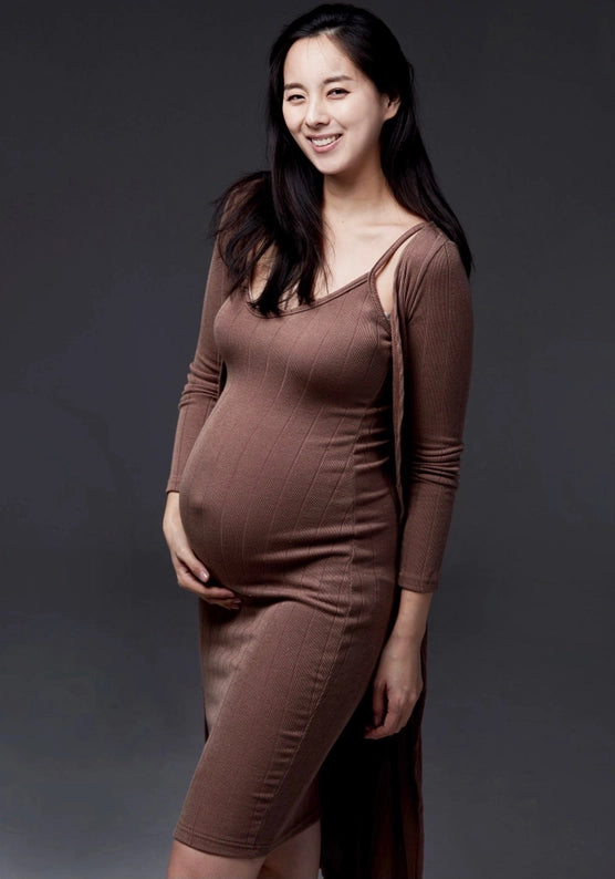 Ribbed Knit Maternity Dress Set