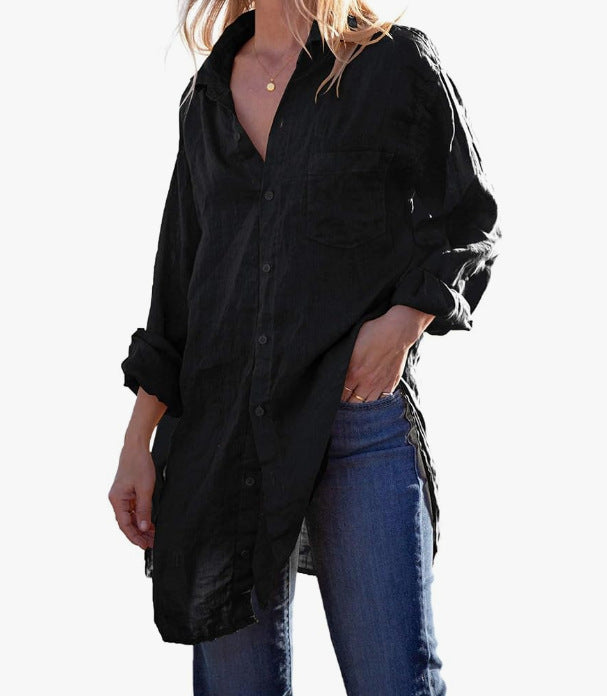 Long Shirt Loose Beach Bikini Cover Up Women Casual Beachwear
