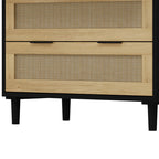 3 Drawers Rattan Storage Cabinet Rattan Drawers, Suitable For Bedroom, Living Room, Dining Room, Hallway