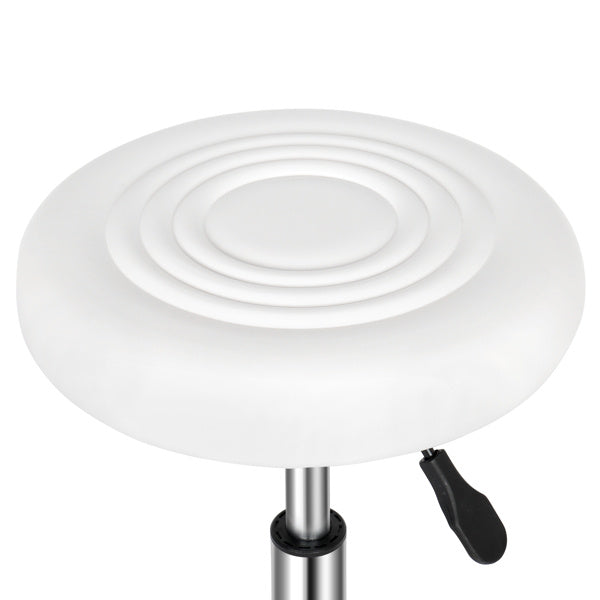 White Technician Bench With Circular Patterned Cushion
