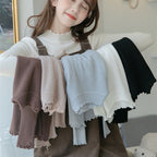 Ruffled Half-high Collar Long Sleeves Knitwear