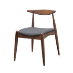 CHAIR  Set Of 2 Set of 2 Mid-Century Dining Chairs with Cushioned Seats, Upholstered in charcoal Fabric