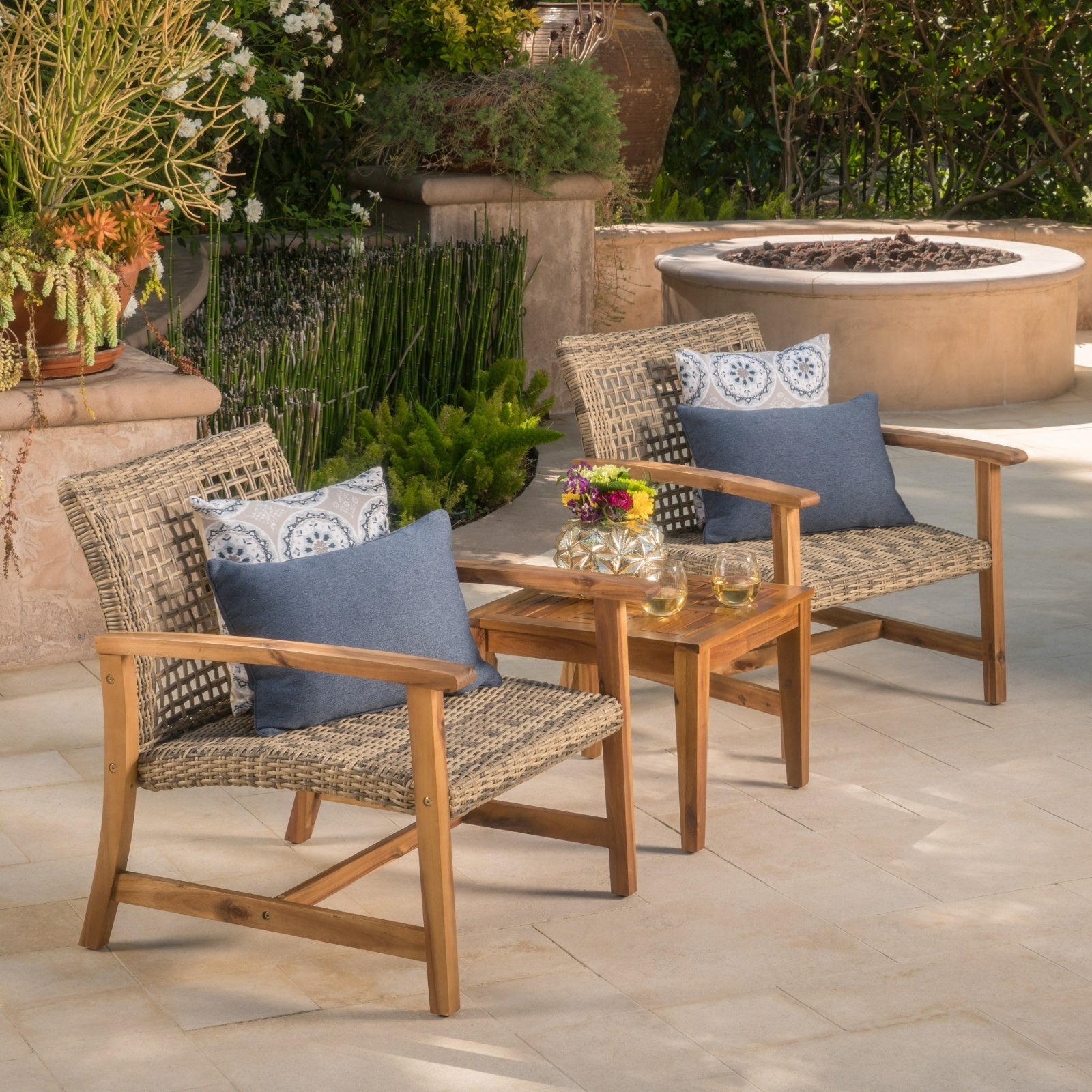 HAMPTON WOOD WICKER CLUB CHAIR