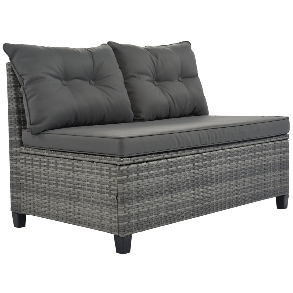 8-Pc Outdoor Wicker Round Sofa Set, Half-Moon All-Weather Curved Sectional