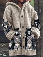Halloween Animal Print Casual Hooded Cape Coat