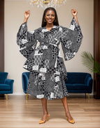 Authentic African Print 2pc Wrap Top & Skirt Set