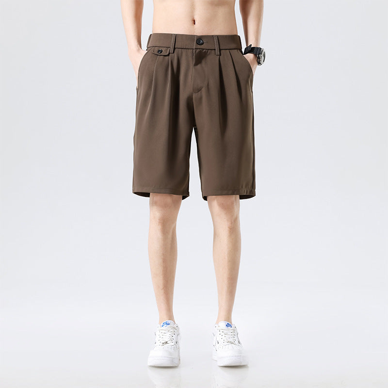 Shorts Men's Comfortable Soft Solid Color Small Suit Pants