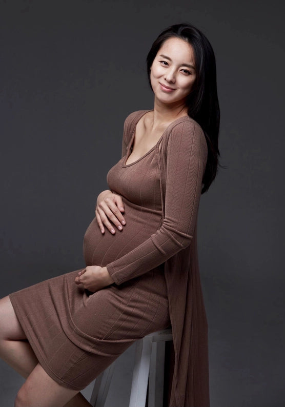 Ribbed Knit Maternity Dress Set