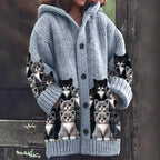Halloween Animal Print Casual Hooded Cape Coat