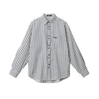 European And American Striped Shirt Women's Autumn Winter Retro Fashion