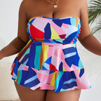 New Printed Tube Top Plus Size Swimsuit For Women