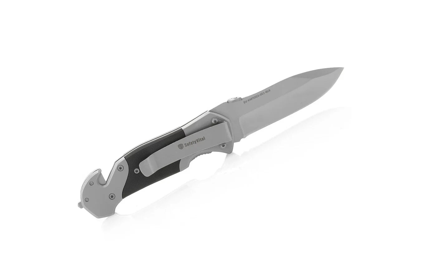 Pocket Knife With Clip Point Blade and Strap Cutter