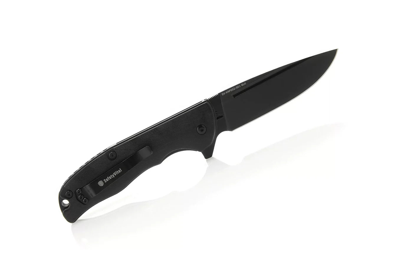 Safetyvital Pocket Knife With Drop Point Blade Black