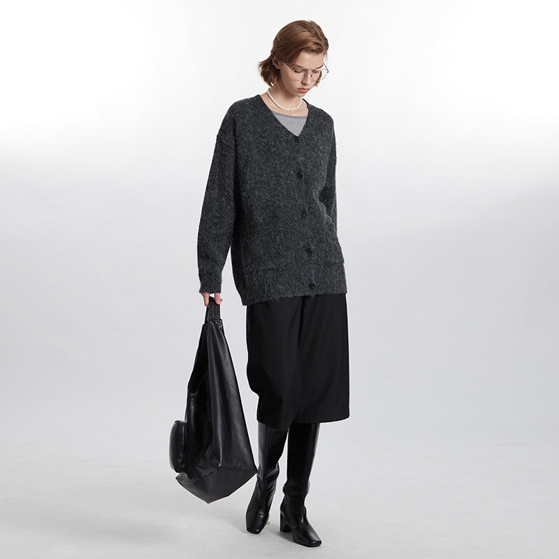 European American Style Fashion Lazy V-neck Couple Cardigan