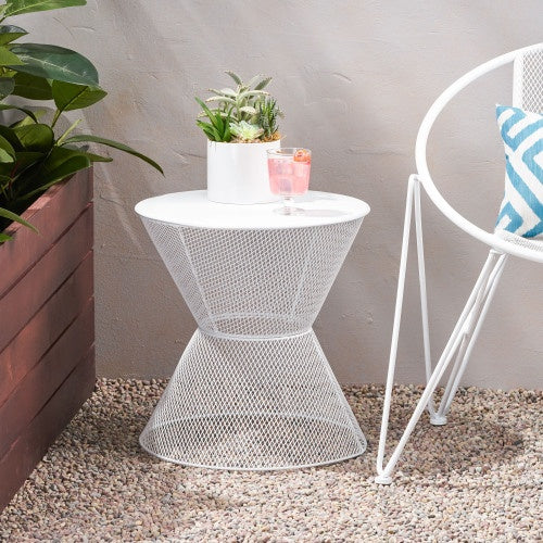 NEVADA SIDE WHITE IRON TABLE