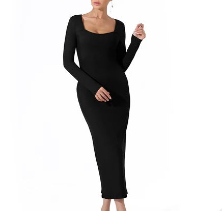 Women's Fashion Simple Solid Color Dress
