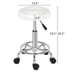 White Technician Bench With Circular Patterned Cushion
