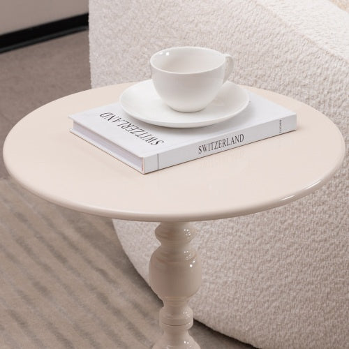 Vintage Metal Coffee Table End Table, Round Side Table For Sofa Bedside Nightstand, Accent Table Decorative Small Space Living Room Bedroom