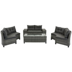 8-Pc Outdoor Wicker Round Sofa Set, Half-Moon All-Weather Curved Sectional