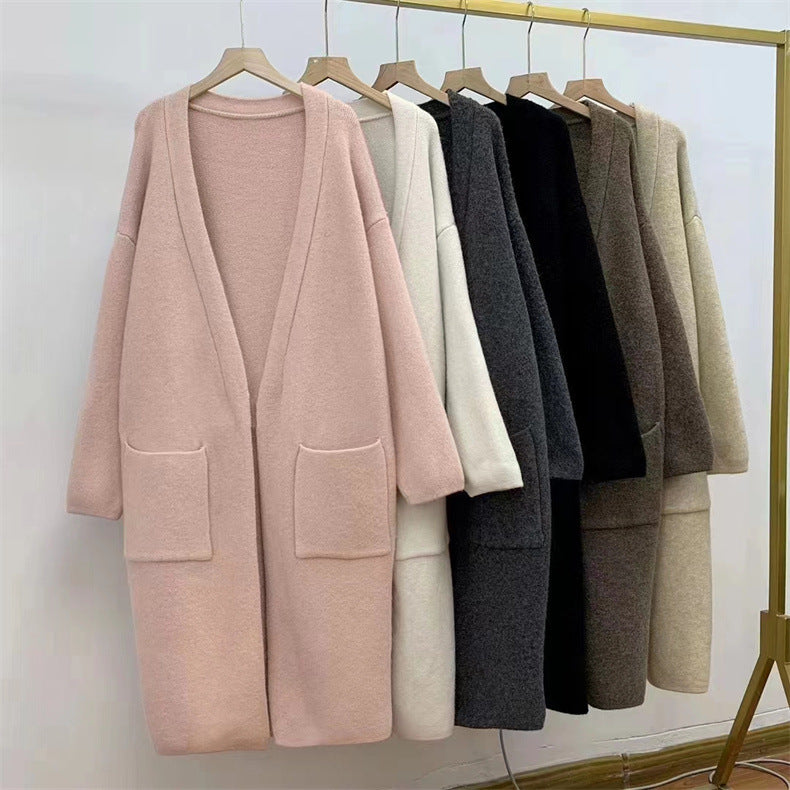 Plus Size Idle Style Long Knitted Cardigan Women's Autumn And Winter New