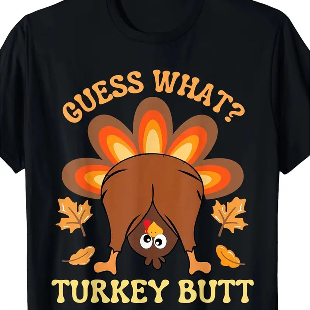Turkey Butt, Casual Short Sleeved Round Neck T-shirts, Summer Outdoor Men's Clothing