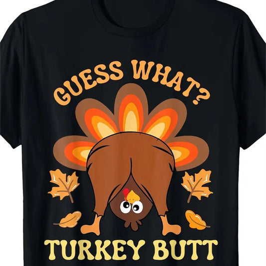 Turkey Butt, Casual Short Sleeved Round Neck T-shirts, Summer Outdoor Men's Clothing