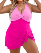 Plus Size Woman Skirt One-piece Swimsuit