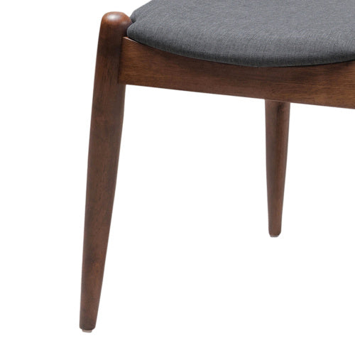 CHAIR  Set Of 2 Set of 2 Mid-Century Dining Chairs with Cushioned Seats, Upholstered in charcoal Fabric