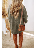 Ldc Cable Knit Drop Shoulder Loose Fit Sweater Dress
