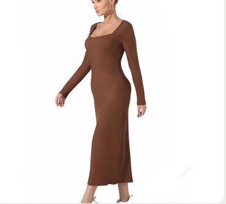 Women's Fashion Simple Solid Color Dress