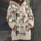 Halloween Animal Print Casual Hooded Cape Coat