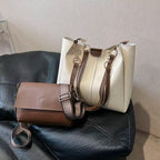 Two-piece Set Large Capacity Totes Work Commuter Texture