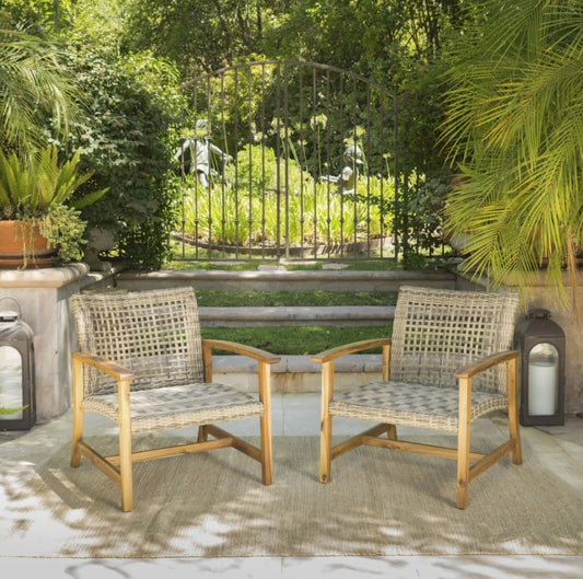 HAMPTON WOOD WICKER CLUB CHAIR