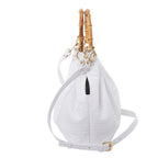 Bamboo Handle leather Shopping Bag