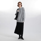 Fake Two Pieces Sweaters Autumn And Winter Trends Loose Round Neck