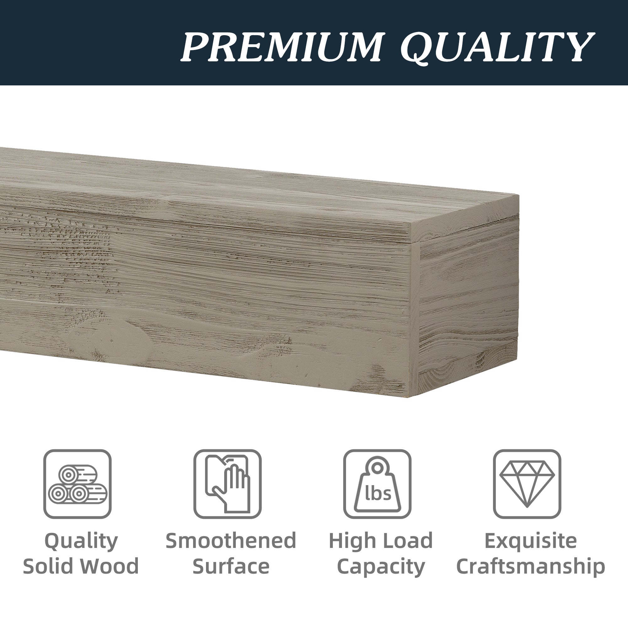 Country Wood Mantelpiece, Wall-mounted Floating Rack, Suitable For Home Decoration